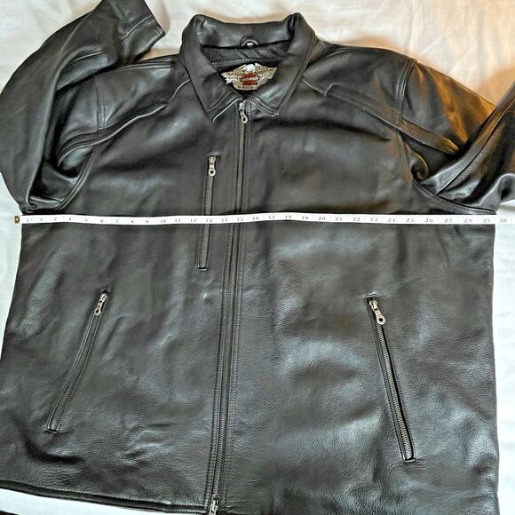 Harley Davidson Mens Roadhouse Black Leather MOTORCYCLE Jacket 3XL 97072-09VM - Picture 14 of 16
